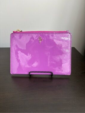 Cole Haan Patent Leather Zip Pouch in Bright Pink